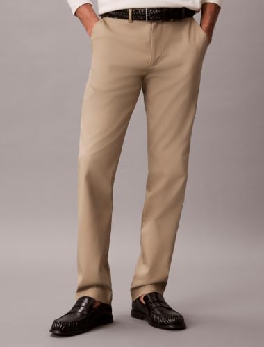 Image of Calvin Klein Men's Modern Stretch Chino Wrinkle Resistant Pants