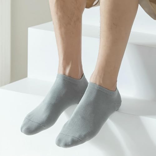 5 pairs - Men's pure cotton breathable and sweat-absorbent low-top casual comfortable heel socks - dark gray4