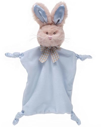 Image of Bearington Collection Baby Wee Waggles - 8 x 7 Inch Small Bunny Tail Stuffed Animal, Lovey & Baby Security Blanket