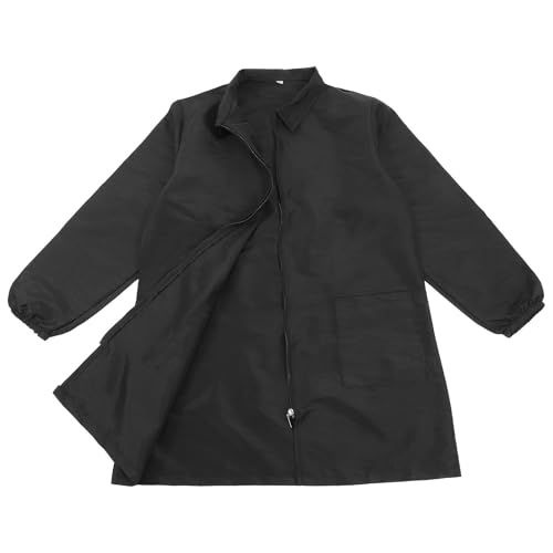 Tablier imperméable noir en brocart de haute qualité pour coiffeur et barbier