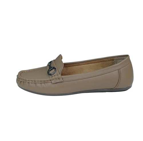 Image of Pluxh Women's Classic Ballet Flats with Metal Detail | Soft Padded Slip-On Shoes | Lightweight Comfort Footwear | Flexible Sole | Office, Casual