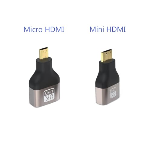 Image of ETZIN Mini /Micro HDMI to HDMI Adapter Fully Compatible with Wireless HD-MI Transmitter and Receiver, with a Transmission Speed up to 48Gbps and Backward Compatible with 4K@30Hz /2K@120Hz /1080P