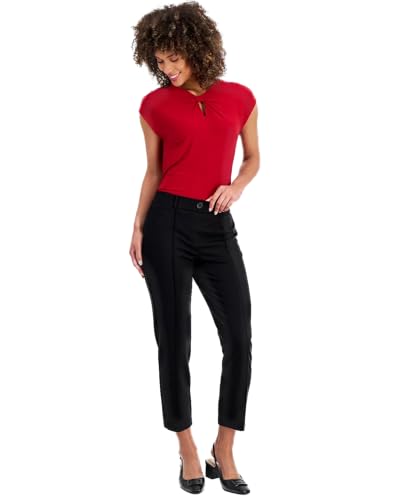 Kasper Women's Pull on Faux Fly Front Seamed Straight a