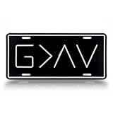Metall-Kennzeichen "God is Greater Than The Highs and Lows", geprägt, 15,2 x 30,5 cm, G>^V (schwarz)