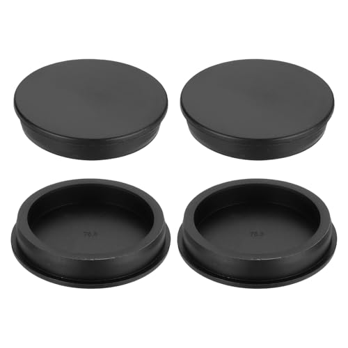 uxcell 4Pcs Silicone Hole Plug 76.3mm, Black High Temp T Type Rubber Stoppers for 75-76mm Hole, Waterproof Button Hole End Covers for Powder Coating, Sealing Plugs, Pipe Holes