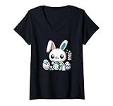 Photo Gallery donna graffiti easter bunny divertente pasqua maglietta con collo a v Photo Gallery donna graffiti easter bunny divertente pasqua maglietta con collo a v