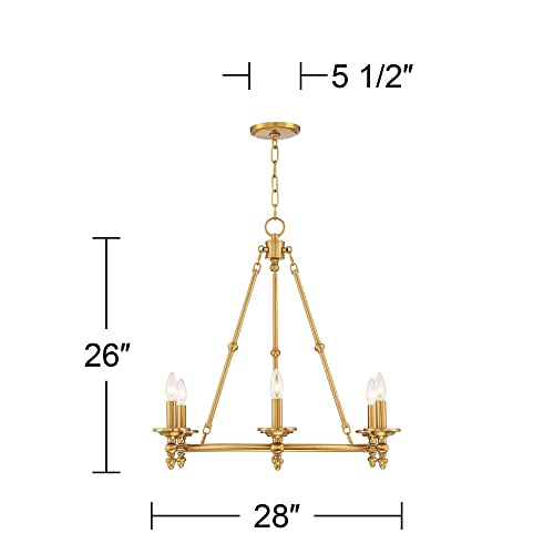 Stiffel 04-1907-279 WARM AB Wagon Wheel Gold Chandelier - 6 Light, Antique Brass Modern Farmhouse Chandelier thumb #8