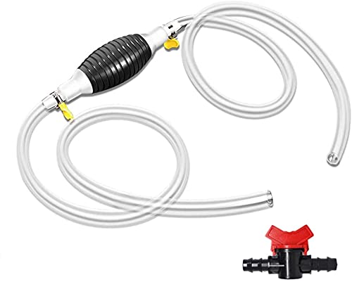Liquide de l'eau de Transfert Pompe Super Flux Portable Siphon À Main Manuel Voiture De Carburant À Essence Diesel Huile Liquide l'eau Aquarium/Fish Tank avec 2M Siphon Tuyau, vanne de régulation Cover