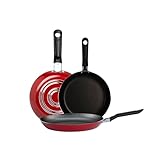Ekco | Juego de Sartenes con Antiadherente Classic 3 Piezas de Aluminio - Rojo