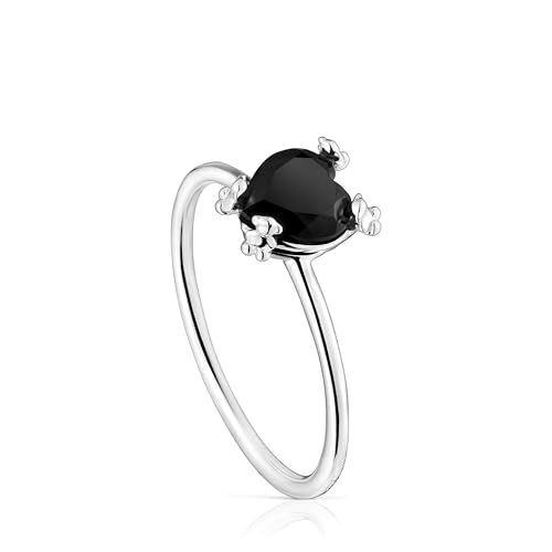 TOUS Anillo Corazón para Mujer de Plata de Primera Ley, Talla 12, Colección Color Pills