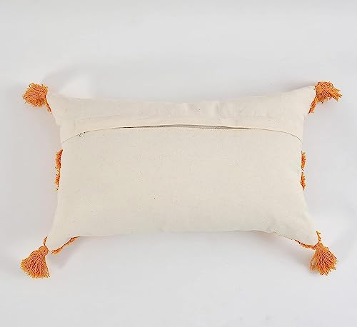 Image of Sofa Cushion Cover Cotton for Living Room Couch Soft Pillow Cover 12x20 Inch New Yellow Diamond Pack of 1