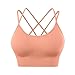 Conjunto de vajilla Orquídea para mujer, sujetador acolchado con tirantes cruzados para yoga, entrenamiento, fitness, sujetador de bajo impacto (naranja, S)