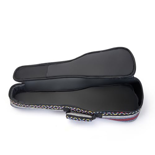 Image of MUINS Ukulele Case,21 23 26 Durable Colorful Ukelele Case Uke bag with Thicker Pad with Double Adjustable Straps, Storage and Handle (Grey, Concert 23 Inch)