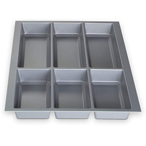 ® IV UNIVERSAL Besteckeinsatz Besteckkasten silbergrau für 45er Schublade (473,5 x 376 mm)