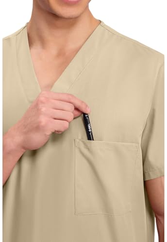 Cherokee Scrubs for Women and Men Unisex V-Neck Nursing Scrub Top with 3 Pockets, Side Vents & Easy Care Fabric - 4876