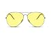 Cheapass Occhiali da Sole da Pilota Montatura d'Argento e Lenti Trasparenti Colorate Gialle Categoria 2 UV400 Protezione