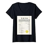 Photo Gallery donna funny grandma design - yaya nutrition facts maglietta con collo a v Photo Gallery donna funny grandma design - yaya nutrition facts maglietta con collo a v