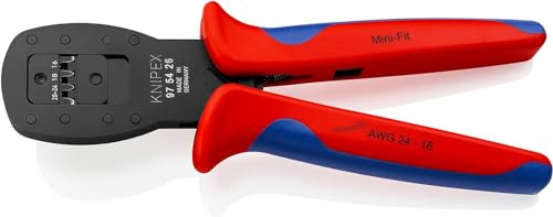 Knipex Pinza Per Mini-Connettori Crimpaggio Parallelo Per Il Serraggio Di Connettori Della Serie Mini-Fit Di Molex Llc Brunita, Rivestiti In Materiale