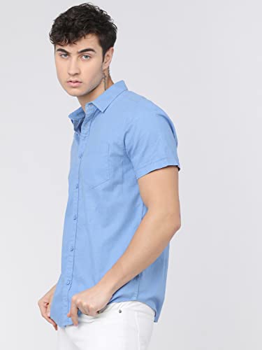 Image of Ketch Men's Cotton Slim Fit Solid Half Sleeve Shirt
