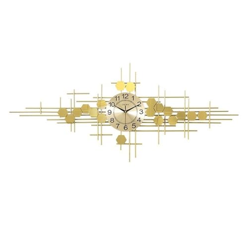 Horloge murale nordique horizontal de luxe léger pour habiller un grand mur vide
