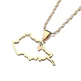 stainless steel afghanistan map with heart charm pendant necklaces afghan jewelry gold 