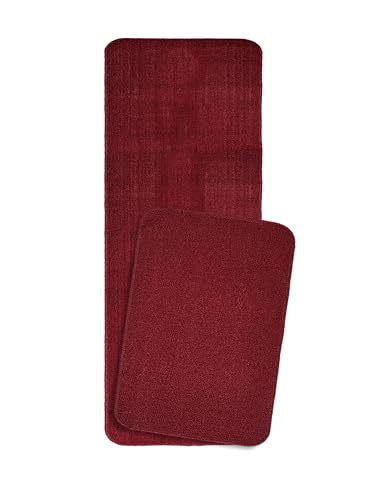 Image of SARAL Home Multiuse Combo Pack of 2Pc | Polyester Door Mat 45x60 & Runner Floor Mat 43x120| Anti-Skid | Modern Design