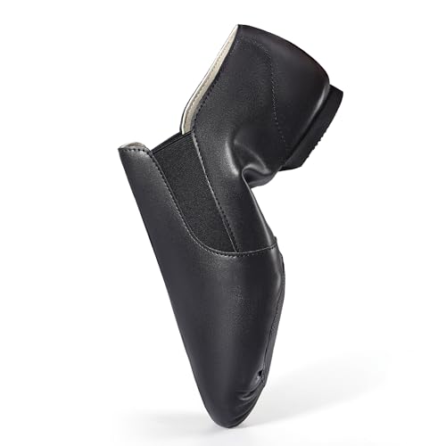 Image of Dynadans Unisex PU Leather Upper Slip-on Jazz Shoe with Elastics for Women and Men's Dance Shoes UG