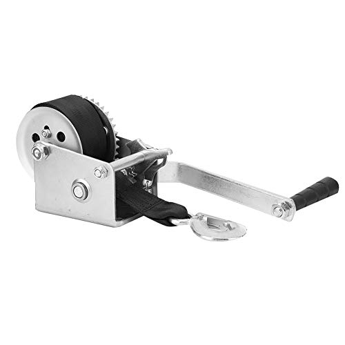 Treuil manuel 600lbs avec sangle polyester 6m et manivelle à 2 vitesses