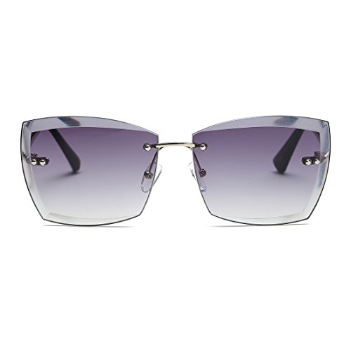 AEVOGUE Sunglasses For Women Oversized Rimless Diamond Cutting Square Glasses AE05283