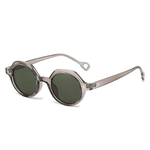 Lunettes de soleil rondes rétro punk mixtes avec verres dégradés anti-éblouissement