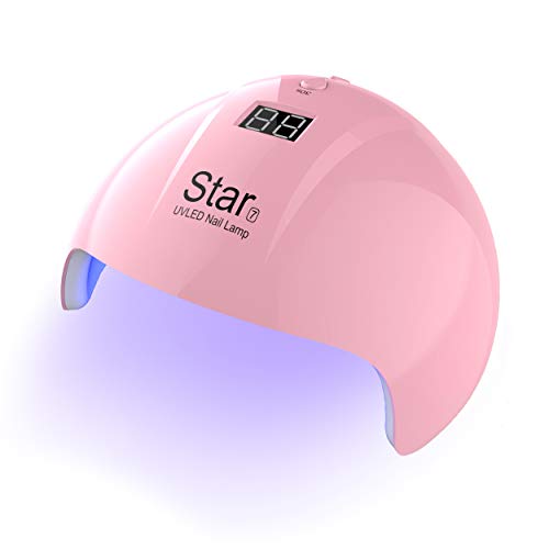 Charites UV LED Nail Lamp 36W 12Pcs Lamp Beads Nail Polish Curing Lamps Nail Dryers for Gel Polish Fingernail & Toenail Polishes Art Professional Nail Light with Sensor 3 Timers (Pink 2)