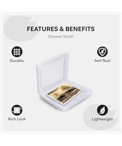 Image of Floating Display Frame, Coin Display Case, Dustproof PE Film Transparent Jewelry Storage Box for Ring Necklace Bracelet, Floating Display Case for Coin, Jewelry per Availability (Medium 20 pc White)