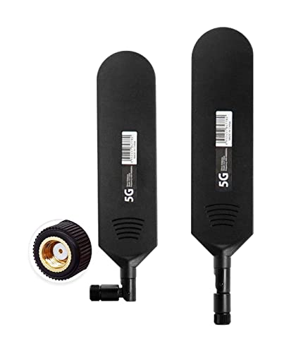 Antenne 4G LTE RP SMA mâle omnidirectionnelle 42dBi gain élevé 600-6000 MHz noir lot de 2