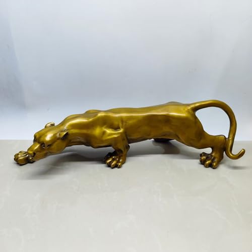 Statue de léopard en bronze pur ciselé main pour salon chic - 7