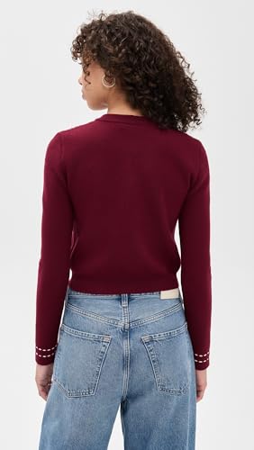 English Factory Women's Stitch Detail Puff Sleeve Cardigan3