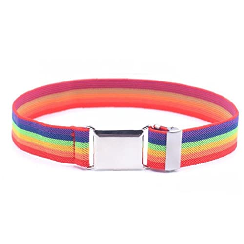 Ceinture Magnétique pour Enfants Ceinture Élastique Réglable pour Enfants Ceinture Rayée en Toile avec Fermoir Facile Uniformes Scolaires pour Garçons Filles Cover