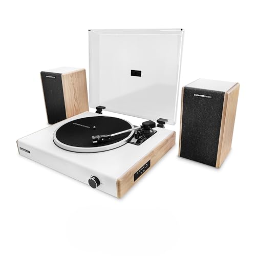 Energy Sistem Woodspin + – Tocadiscos de 40W, Cartucho magnetico, vinilos, Puerto USB, Bluetooth y autostop