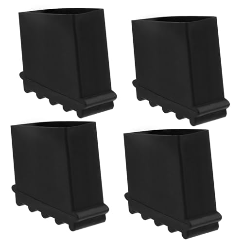 Tofficu - Juego de 4 puntas de escalera de goma, almohadillas antideslizantes para escalera, fundas de pie de escalera versátiles, accesorios de seguridad para el hogar y el jardín, color negro