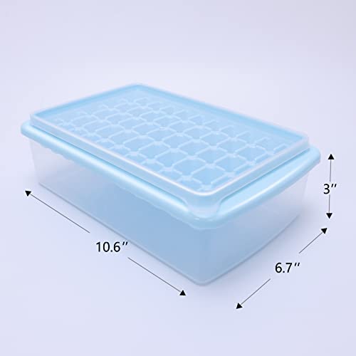 Sfl Ice Cube Tray With Lid And Bin,55X3 Pcs Silicone Ice Cube Molds,Ice Trays For Freezer,Easy Release & Save Space,(3 Pack Blue Ice Trays & 1*Ice Bin & 1*Ice Scoop). #TOP4