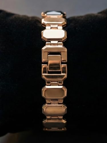 Image of AMERICANVIBER Luxury Women's Analog Watch with Diamond-Studded Rectangular Dial & Stone-Studded Bracelet Strap, Premium Rose Gold Designer Ladies Wrist Watch