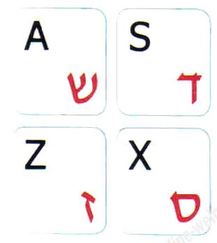Stickers para teclado blanco hebreo-inglés para laptops y PCs miniatura 3