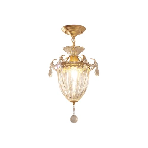 TCHAUSGZOZ Lámpara de techo empotrada vidrio mediados siglo - Acabado dorado minimalista nórdico for sala estar, pasillo, cocina y más