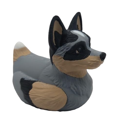 Blue Heeler Duck, Australian Cattle Dog, Dashboard Decorative Figurine, Novelty Dog Collectible- 3D...