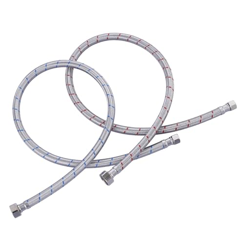 36'' Kitchen Faucet Hose Stainless Steel Braided cUPC Sink Supply Line with G1/2" FIP x 3/8" Compression Faucet Water Supply Line Connector 2 PCS 36 Inch