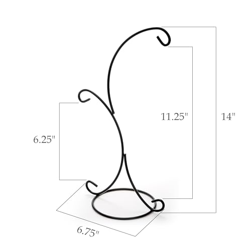 Kingrol 8 Pack Ornament Display Stands, 14" Iron Pothook Stands with Hooks for Hanging Air Plant Holders and Glass Planters, Home Christmas Wedding Party Decor