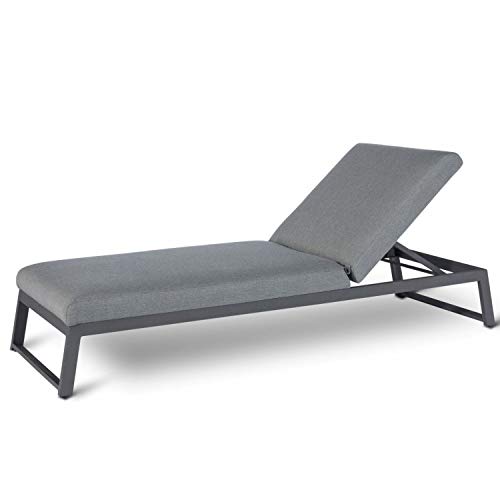 Outdoor Fabric Garden Furniture Rhodes Sunlounger in Flanelle