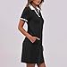 Black Vneck Dresses for Teen Girls Summer Fall Short Sleeve Midi Mini Little Knee Length Track Gym Tennis Golf Brunch Running Shirt Basic Dresses Womens 2026 XXL