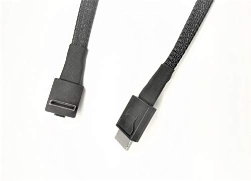 Micro SATA Cables|OCuLink SFF-8611 Male Plug to Right Angled Male Cable Assembly -20 Inches