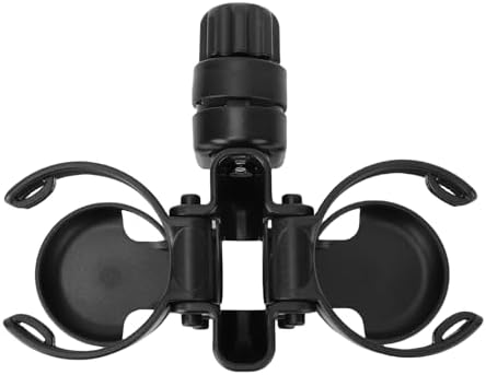 RiToEasysports 3 in 1 Stroller Cup Phone Holder Universal Pushchair Drink Holder with Adjustable Divider 360 Rotation Base for Stroller Walker Bike Black — view 2