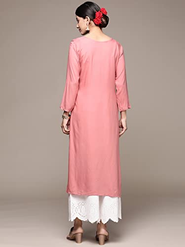 Kurta droit peach fluide pour masquer les formes avec élégance - 5
